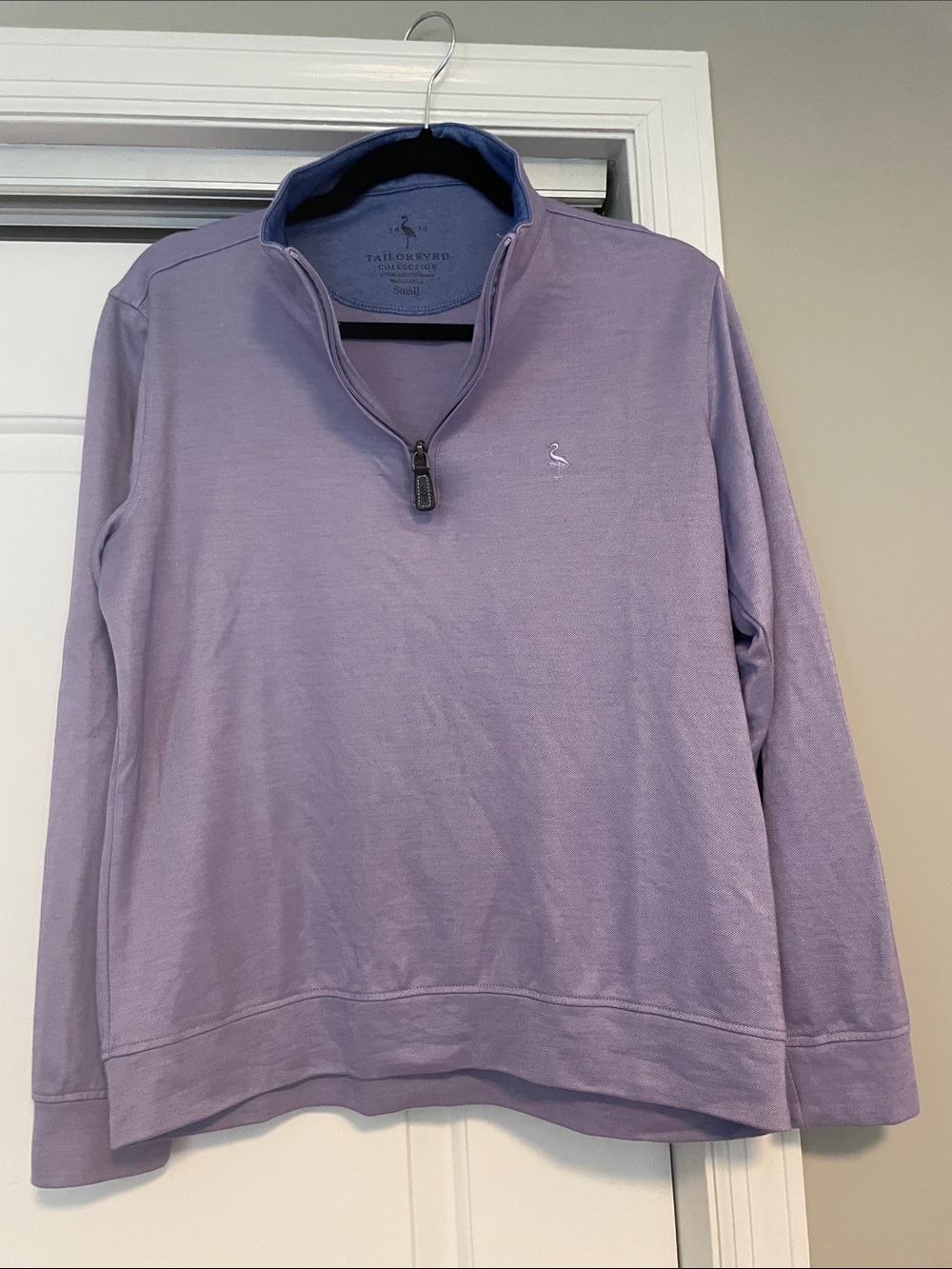 NWOT! Tailorbyrd Men's Lavender Half-Zip Pullover Sweater S